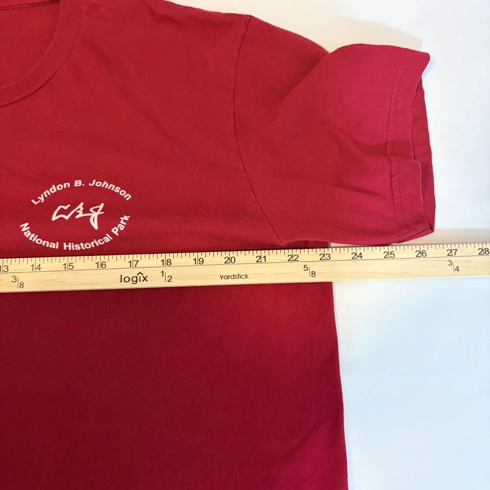 American Apparel Lyndon B Johnson National Historical Park LBJ T-Shirt Red XL
